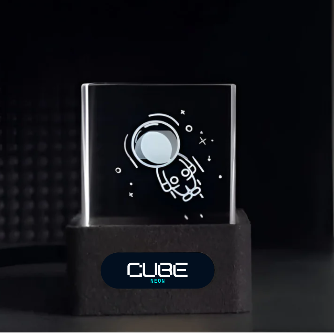 Cubo Neon Holográfico