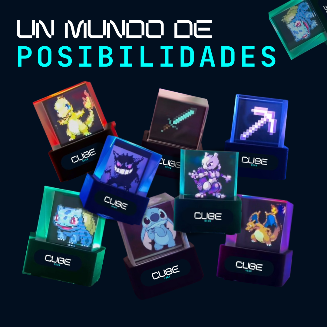 Cubo Neon Holográfico